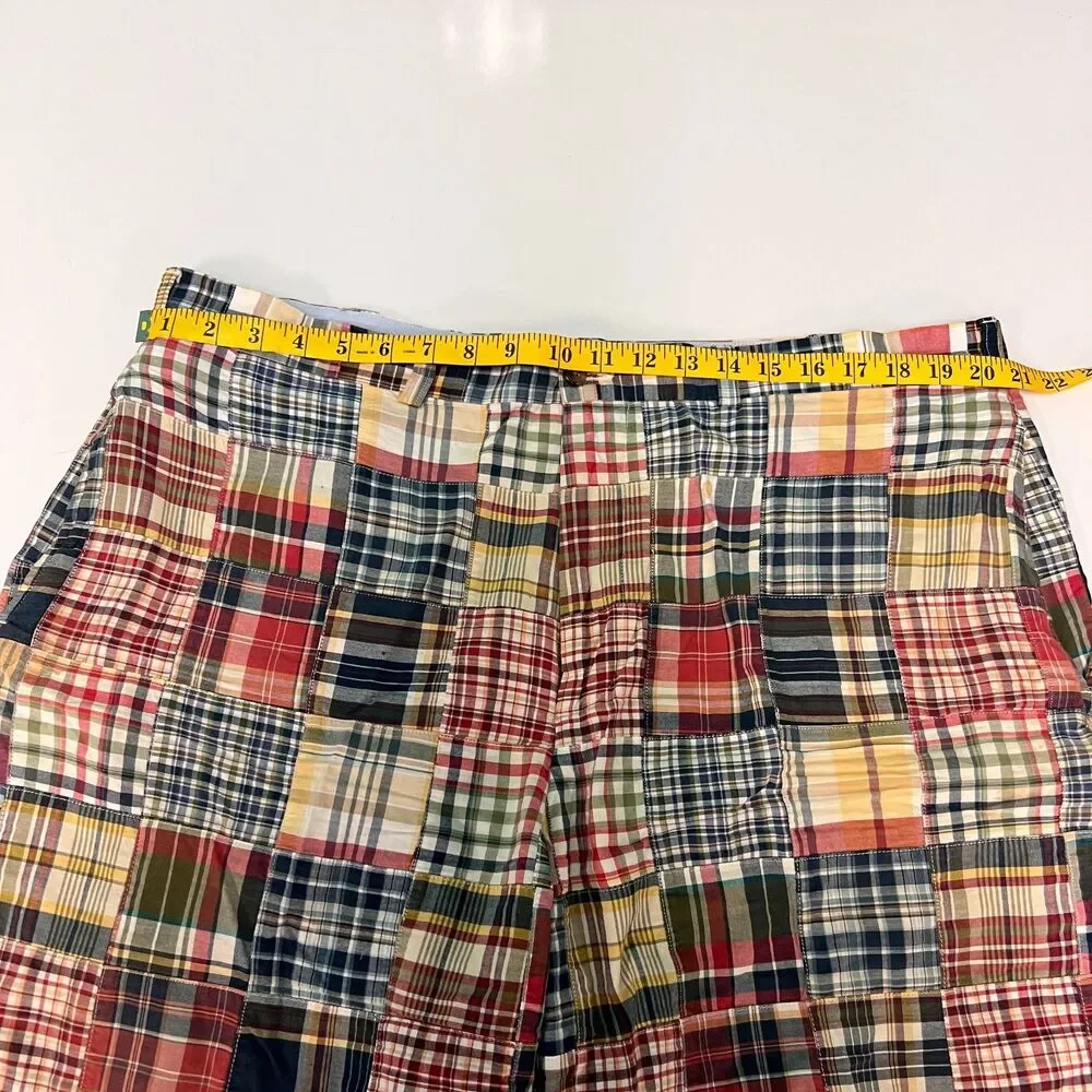 Brooks Brothers 346 Shorts Lot 2 Mens 42 Madras Plaid Navy Whale Cotton Prep